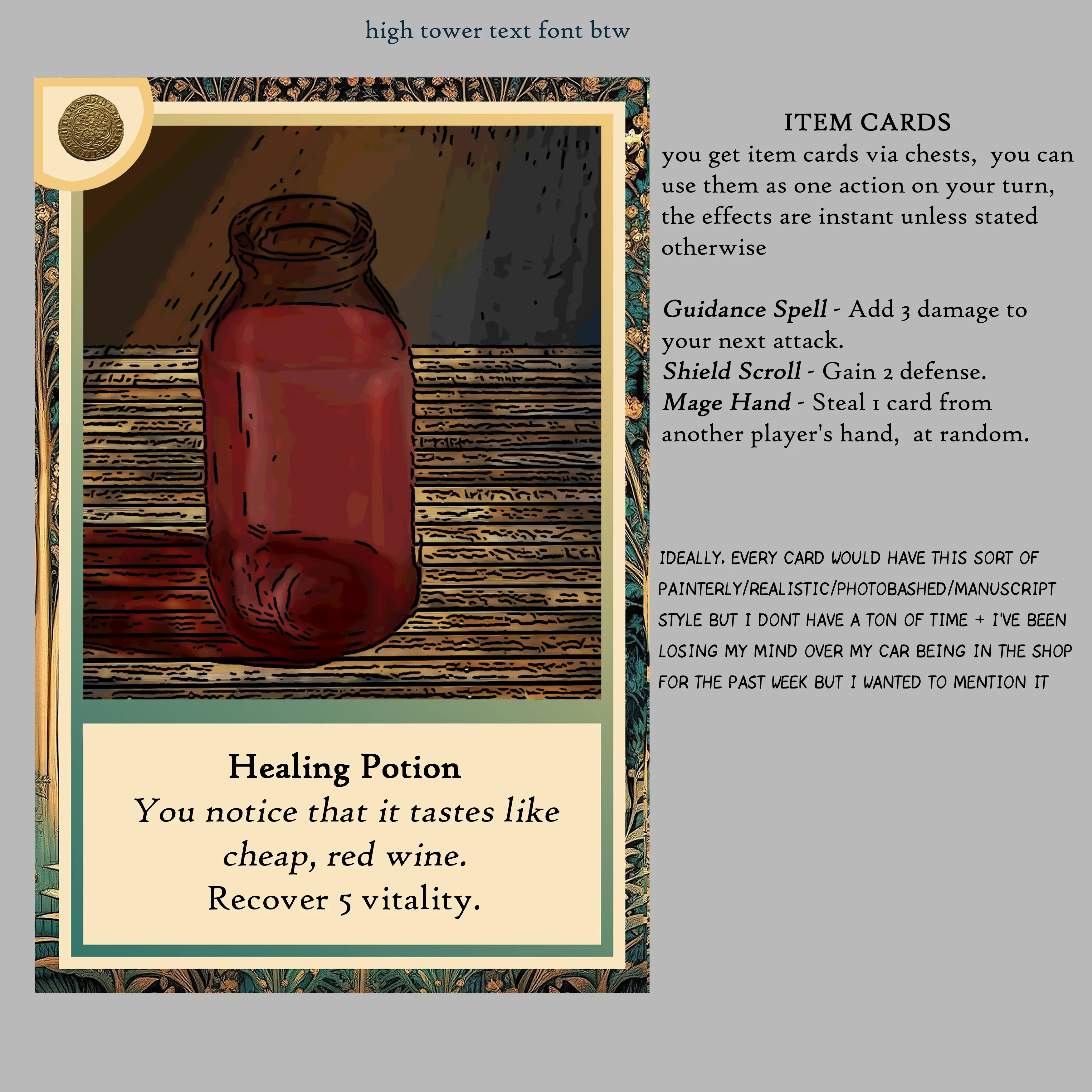 Item card design for MacGuffin Mayhem.